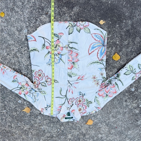 Gorgeous Ralph Lauren Floral cream Casual Shirt size M - Picture 7 of 12
